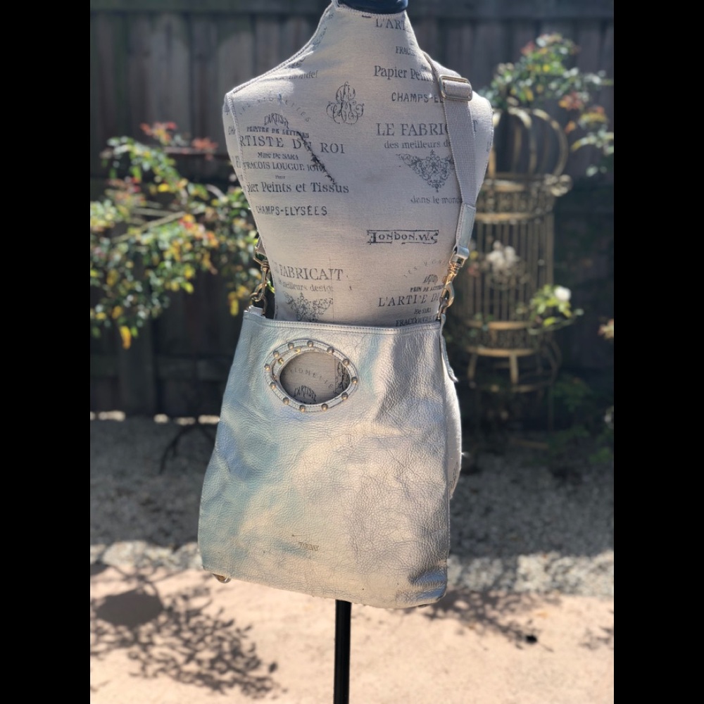 Metallic cross body bag by TARBAY